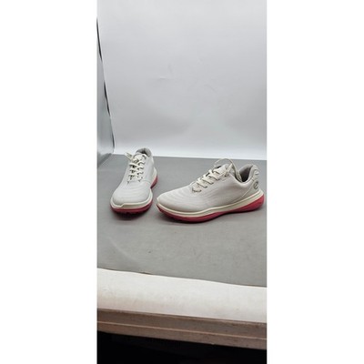 ECCO Golf Biom H4 White Pink Waterproof Spikeless Shoe 132753-60909 Womens 7-7.5
