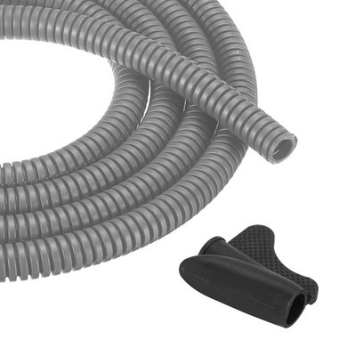 1/4 Inch 100ft Split Wire Loom Tubing, Flexible Cord Protectors, Gray