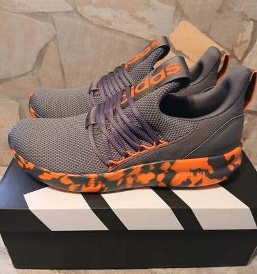 Adidas Lite Racer Adapt 7.0 NEW Men's SIZE 9 Shoes Grey Orange Slip-On JS0046