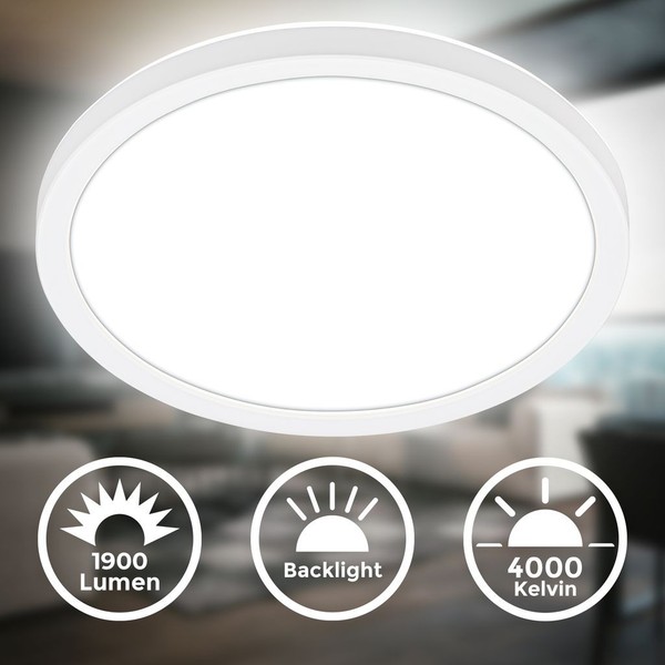 Led Deckenlampe Deckenleuchte Led Panel Flach Indirektes Licht Wohnzimmer-image