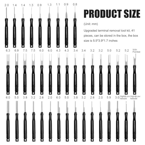 41PCS Terminal Removal Tool Kit, Electrical Wire Connector Pin Extractor Black