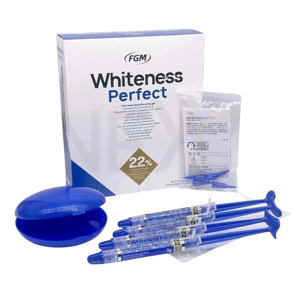 Dental FGM Whiteness 22 Per Cent Home Bleach Perfect Kit 4 x 3g (Free Ship)