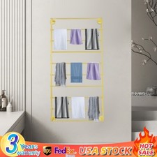 10 Tiers Modern Wall Mounted Scarf Tie Display Rack Towels Storage Rack Shelf