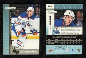 2015-16 Upper Deck Parkhurst Rookies Blue Connor McDavid #PR-1 RC