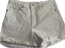 WOMENS OLD NAVY HIGH RISE O.G. STRAIGHT DENIM SHORTS-SIZE 6-WHITE