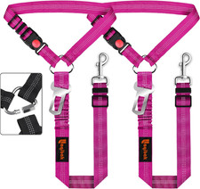 2pcs Removable Dog Seat Belt Harness for Car, 3 in 1 Pet Dog Car Seatbelt Leash