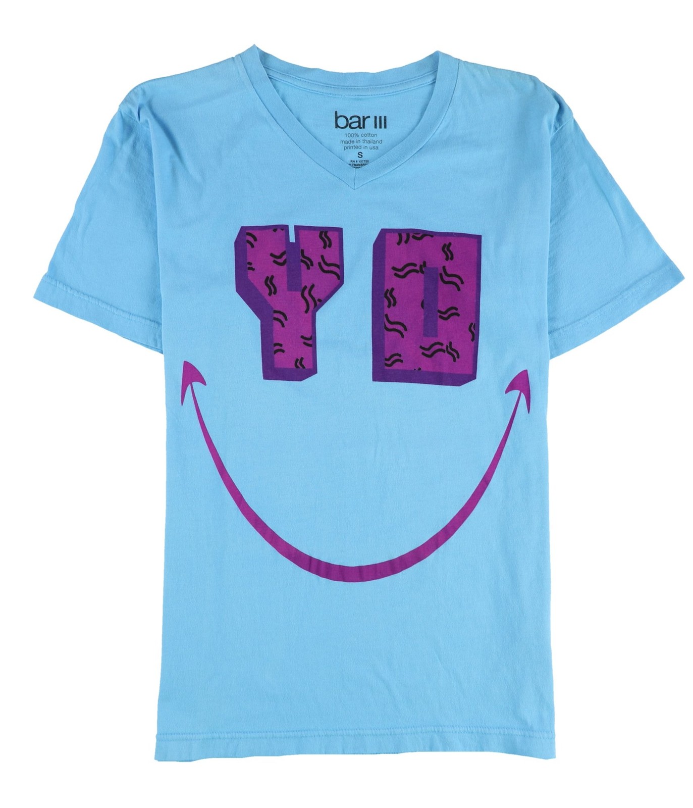 мужская футболка с рисунком YO Smile от bar III electricblue S 3090₽