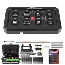 Touch Control Panel 8 Gang For Car Pickup ATV Off-road 12V-24V Memory Function