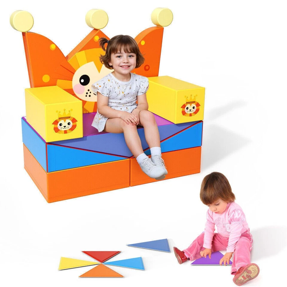 8 in1 Foam Climbing Blocks Foldable Building Sofa Soft Surface Lightweight Lion - Image 2 of 4