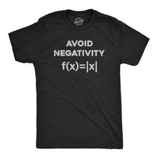 Mens Avoid Negativity T Shirt Funny Nerdy Math Formula Function Joke Tee for