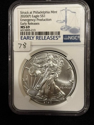 2020 (P) $1 Silver American Eagle NGC MS69 Early Releases Emergency Production