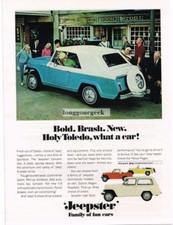 1967 Jeep Jeepster Blue Convertible Vintage Print Ad