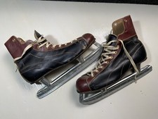 Vintage MC Shamrock Ice Hockey Skates Canada Two Tone Sheffield Steel Men  s 11