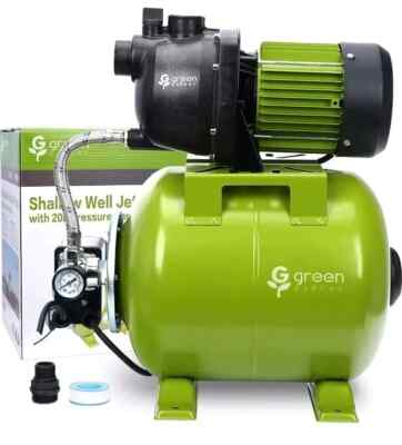 Green Expert 314062-1 HP Shallow Well Jet w Pressure Tank Automatic Booster Pump