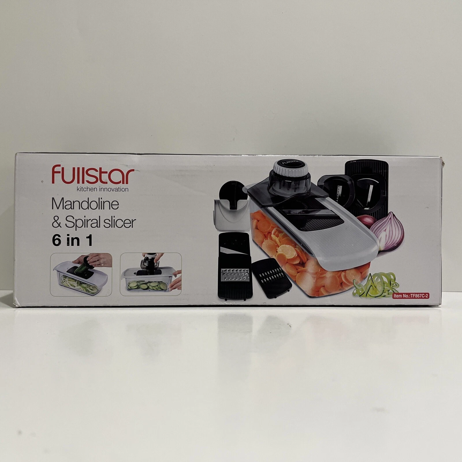 Fullstar 6-in-1 Mandoline Slicer For Kitchen, Cheese Grater,Vegetable Spiralizer