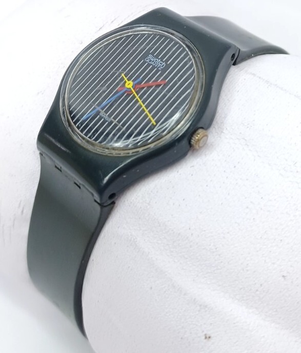 Swatch Miss Pinstripe Original Watch 1984 Lady La100 Miss  display picture 1