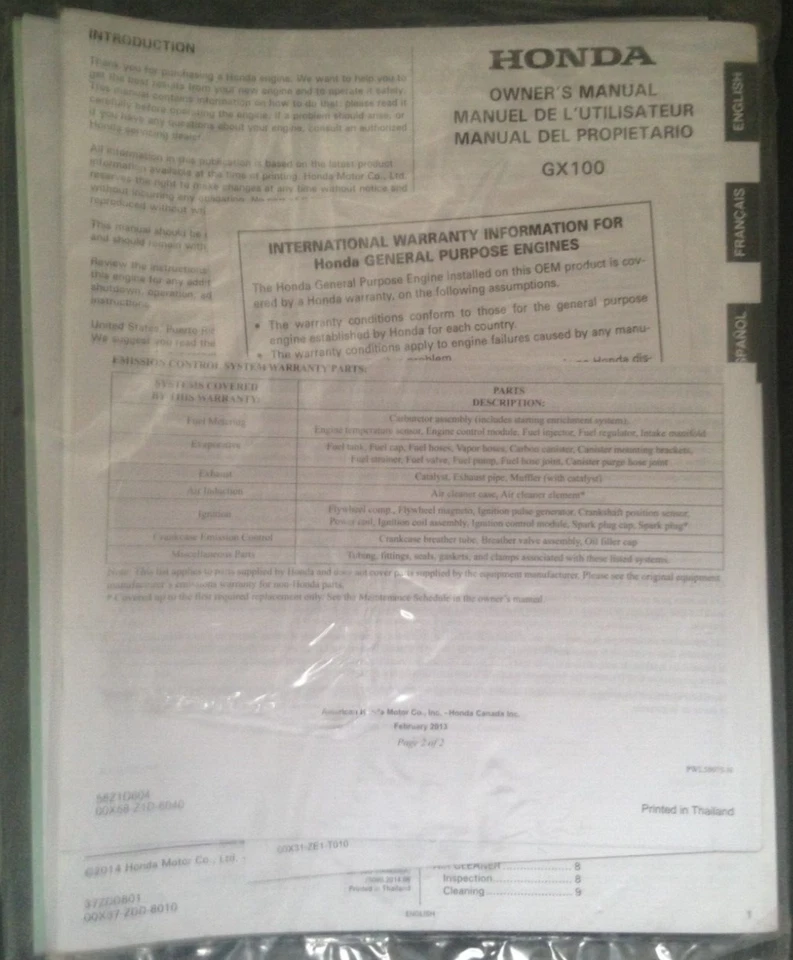 OEM MultiQuip Mikasa Series MTX60HD Oper. & Prts Manual Tamping Rammer GX100 NEW - Image 2 of 2