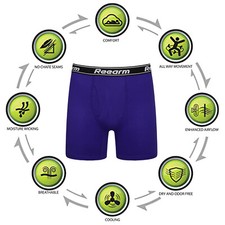 Reearm Shorts Seamless Underwear Men's Boxer 100% Pure Cotton For Sports Running