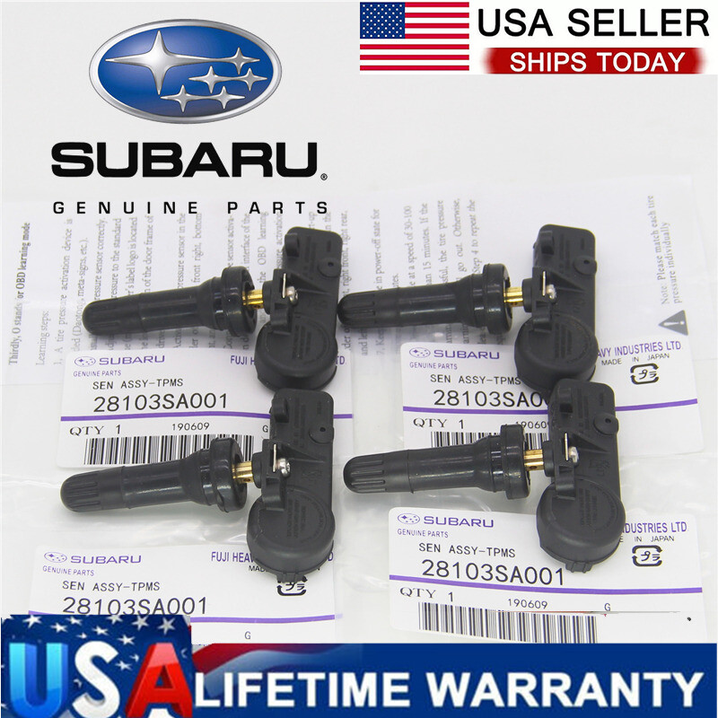 4X OEM TPMS Sensors 28103SA001 28103AJ00A Fit Subaru WRX Tire Pressure Monitoring