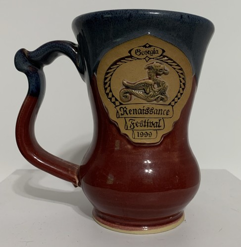 Vintage 1999 Georgia Renaissance Festival Souvenir 6” Coffee Mug Pottery Dragon