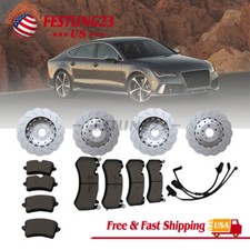 For AUDI RS7 Set of Front & Rear Vented Drilled Dimpled Disc Brake Rotors