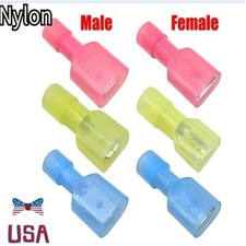 Male Female Insulated Wire Spade Terminal Crimp Connectors 22-10 Gauge 200-50x
