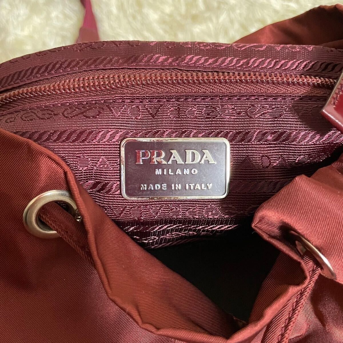 PRADA Nylon Red AMARANTO VELA Backpacks rucksack B5885 from PRADA Nylon Red AMARANTO VELA Backpacks rucksack B5885 from