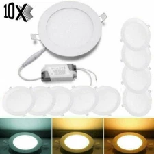 10 PCS - 9W 12W 15W 18W 24W LED Recessed Ceiling Panel Down Lights Lamp Fixtures