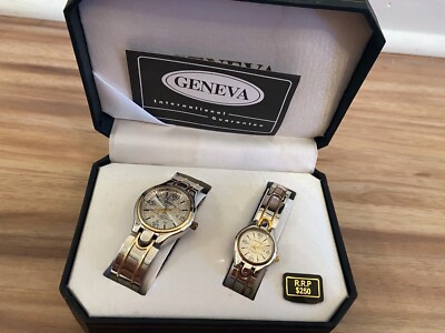 NWT ($250) Geneva His And Hers Watch Set Gold And Silver