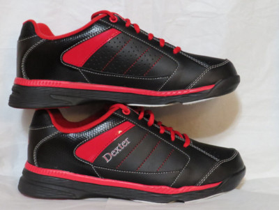 DEXTER MEN'S BOWLING SHOES US 7 W EE RICKY IV BLACK RED UNIVERSAL SOLE NIB