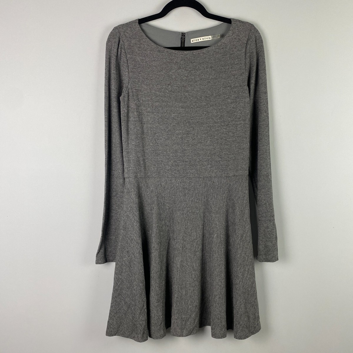 Alice + Olivia Brinley Knit Mini Dress Grey Long Sleeve Size 10 Fit & Flare | eBay Alice + Olivia Brinley Knit Mini Dress Grey Long Sleeve Size 10 Fit & Flare | eBay