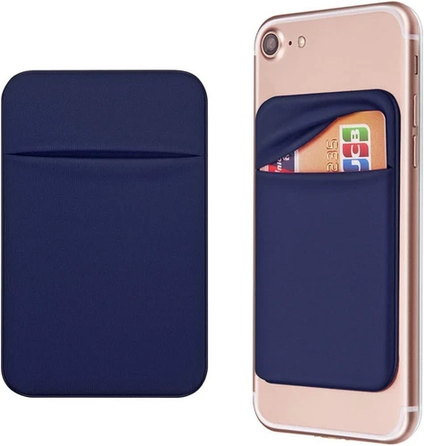 2x Portatarjetas de Crédito Teléfono Celular Billetera Bolsillo Adhesivo Azul - Imagen 2 de 2
