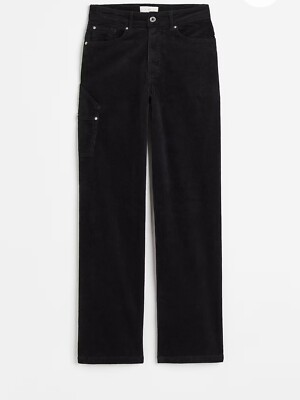 H&M Woman's Corduroy Work Pants Cargo Pants High Wasted