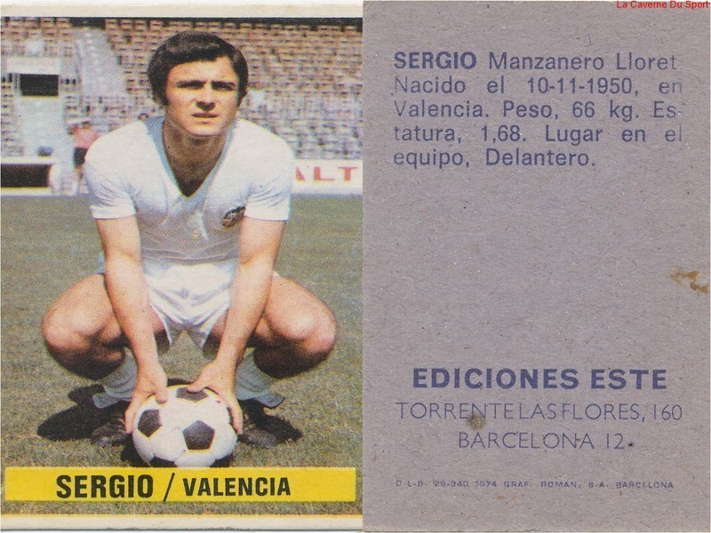 SERGIO MANZANERA LLORET # ESPANA VALENCIA CF CARD TARJETA