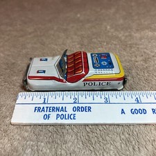 VINTAGE 50s Made in Japan TIN LITHO FRICTION POLICE CAR Unmarked for maker 3.5"