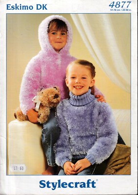 Stylecraft 4877 Original Kinder Strickmuster Polokragen Pullover 