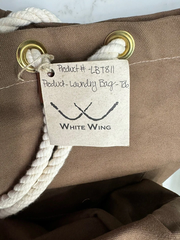 Bolsa de lavanderia White Wing, marrom, lona encerada. Novo, 25/35"" - Imagem 2 de 4