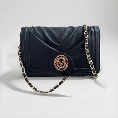 Valentino Orlandi Small Convertible Purse/Clutch/Crossbody Bag Black