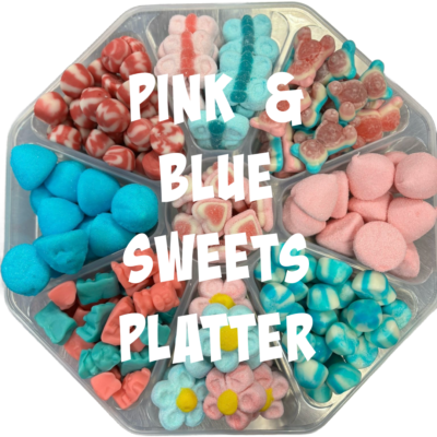 Pink Blue Gummy Fizzy Sweets Platter Baby Shower Sweets