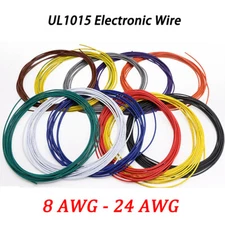 UL1015 PVC Lead Wire Soft Flexible Hookup Cable 8AWG-24AWG Wire 600V 12 Color