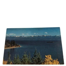 Postcard Flathead Lake And Mission Range Kalispell & Polson MT Chrome Unposted