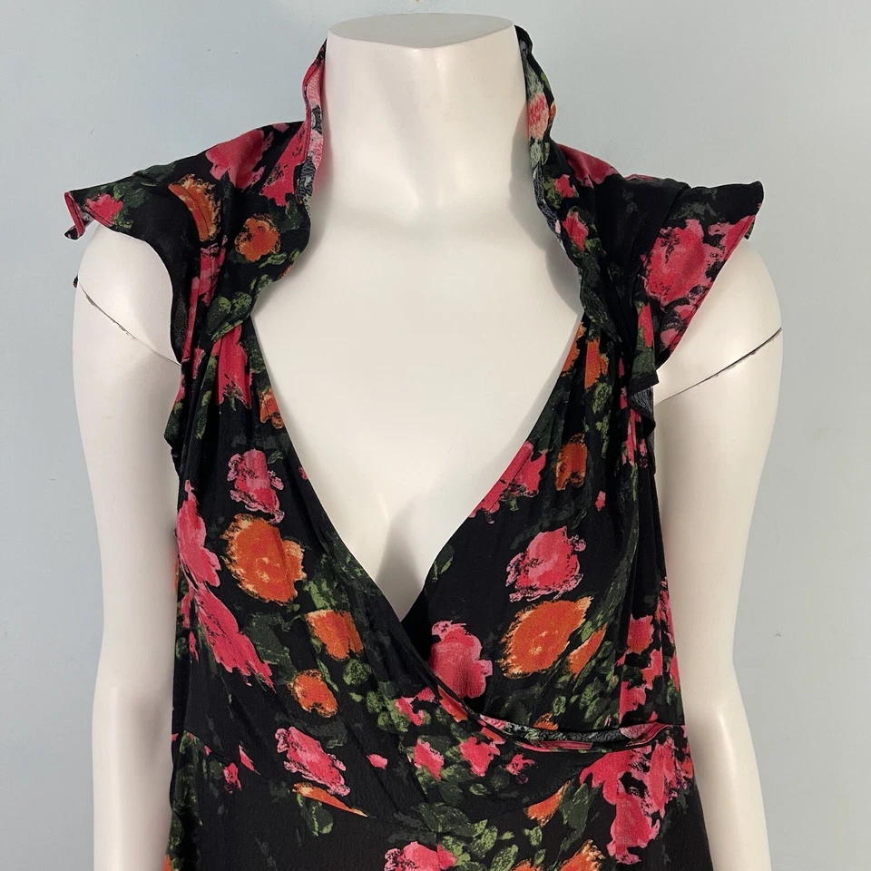 Nuevo con etiquetas Mono Anthropologie Plenty Tracy Reese Lauretta Floral Pierna Ancha Negro L Foto 3 de 4