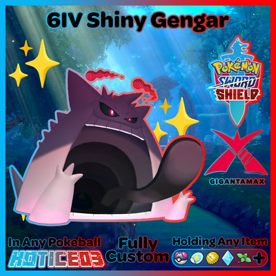 Pokemon SWORD and SHIELD  ULTRA SHINY GENGAR 6IV GMAX  Battle Ready +MasterBall