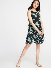 Brand New! Old Navy Black Floral Spring Summer Ruffle Tank Dress Size M Medium 8