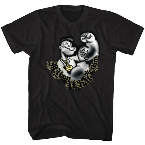 Camiseta para hombre Popeye The Sailor Man clásica de dibujos animados gángster I Yam What I Yam  - Imagen 1 de 3