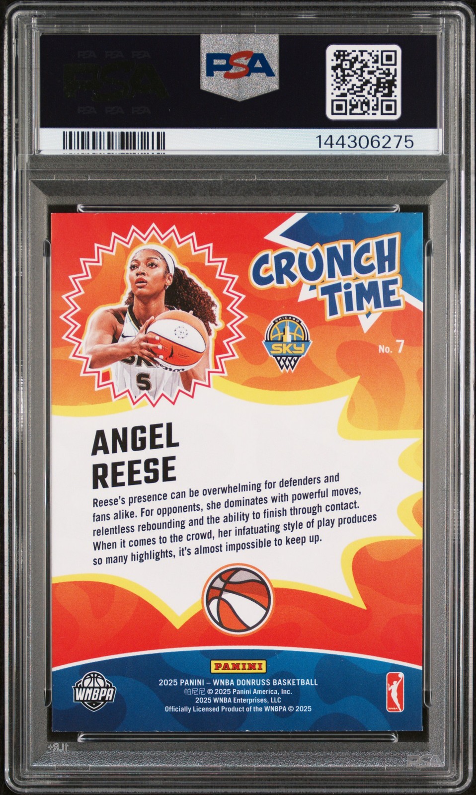 2025 PANINI DONRUSS WNBA CRUNCH TIME PRESS PROOF #7 ANGEL REESE PSA 8 view 2