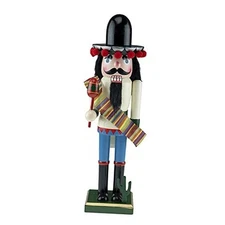  14 Inch Traditional Wooden Nutcracker, Festive Christmas Décor for Mexican