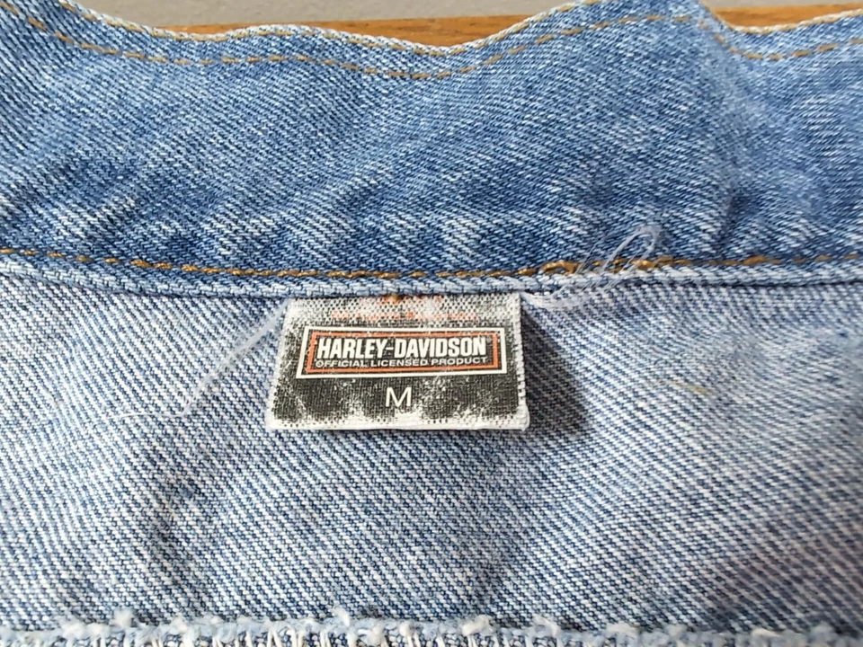Harley-Davidson Perro Denim Chaleco Chaqueta Mediana Producto con Licencia Oficial  Foto 2 de 4