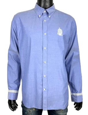Chemise homme Marina Yachting 43 XL Slim Fit bleu coton logo brodé - Photo 1/4