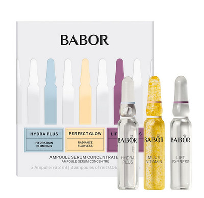 BABOUR AMPOULE CONCENTRATES 3 PIECE SET SAMPLE .06 OZ EACH SKIN LIFT PLUMP HYDRA